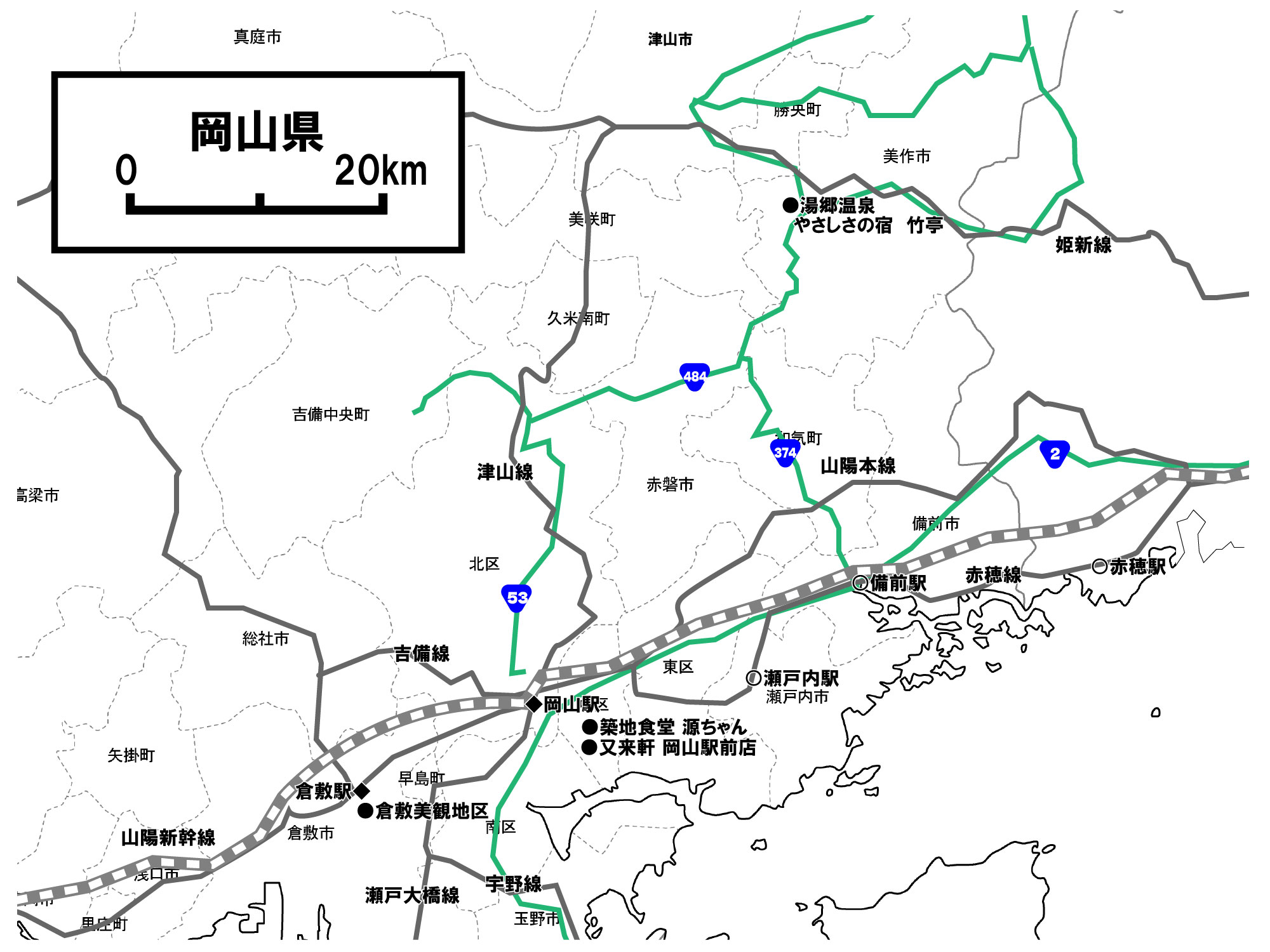 湯郷地図